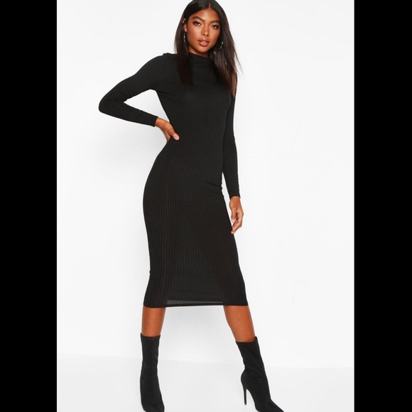 Black Ribbed Body Con Dress | Poshmark